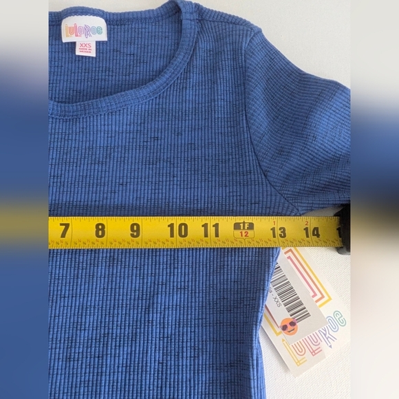 NWT LuLaRoe Royal Blue Ribbed Julia Dress Sz XXS Stretchy Slim Preppy Bodycon - Picture 7 of 9